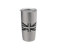 Drapeau Union Jack Noir Grande-Bretagne Angleterre Gobelet isotherme en acier inoxydable double paroi