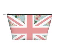 Drapeau Union Jack Roses Anglaises, Trousse de Toilette Trousse de Maquillage Sac à cosmétiques Trousse de Toilette de Voyage Portable