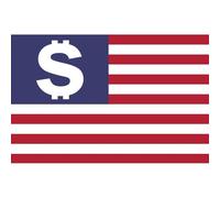 Drapeau Us Dollar - 10x6.5cm - Sticker/Autocollant