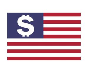 Drapeau Us Dollar - 10x6.5cm - Sticker/Autocollant