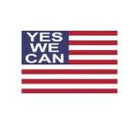 Drapeau Us Yes We Can - 5x3.3cm - Sticker/Autocollant