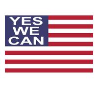 Drapeau US yes we can - 9.5x6.3cm - Sticker/autocollant