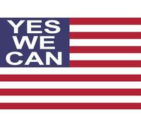 Drapeau US yes we can - 9.5x6.3cm - Sticker/autocollant