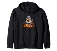 Drapeau USA Aigle Patriotique Hot Dog Nuances Quatrième Juillet Art Sweat à Capuche