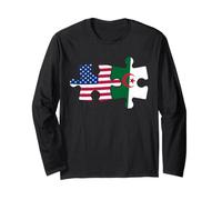 Drapeau USA Algérie - Puzzle Drapeau Vieilli Manche Longue