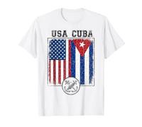 Drapeau USA Cuba Vintage Vieilli avec Ancre Aigle T-Shirt