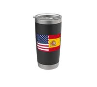 Drapeau USA Espagne Américain Espagnol ou Hispano-américains Gobelet isotherme en acier inoxydable double paroi