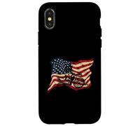 Drapeau USA Motocross Dirt Bike Drapeau Américain Détresse Coque pour iPhone X/XS