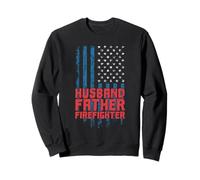 Drapeau USA Pompier Mari père Pompier Sweatshirt