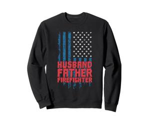 Drapeau USA Pompier Mari père Pompier Sweatshirt