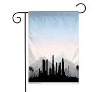 Drapeau Usa Skyline Personnages Paysage Urbain Ouest Des États-Unis Silhouette De Ville Graphique Monuments Parcs Extérieur Couleurs Vives Drapeau Paysage, Pour Balcon, Les Bureaux, 30x45cm
