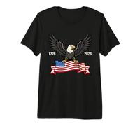 Drapeau USA Vintage Aigle Patriotique Graphique 1776 2026 T-Shirt Haut de Gamme