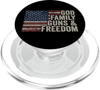 Drapeau USA Vintage avec Inscription « God Family Guns & Freedom » PopSockets PopGrip pour MagSafe