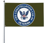 Drapeau Uss Constellation Cva-64 Vétéran Drapeau Militaire 2 Œillets Métalliques Couleurs Vives Bannière, Pour Les Bureaux, D'Intérieur, Balcon, 90x150cm