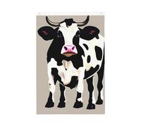 Drapeau vache à pois noirs 61 x 91 cm pour extérieur et intérieur - Pour le printemps, l'été, l'automne, l'hiver - Drapeaux de jardin avec œillets verticaux double face - Bannière pour décorations de