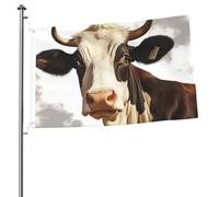Drapeau vache animal de la ferme 61 x 91 cm imprimé double face drapeau de jardin drapeau de cour pour l'extérieur drapeaux de vacances bannière cadeau avec œillets toile de fond photo pour décoration