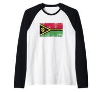 Drapeau Vanuatu Vintage Fan Retro Manche Raglan