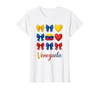 Drapeau vénézuélien du Mois du Patrimoine hispanique du Venezuela pour Filles T-Shirt Graphique avec Valeur, Femme, Blanc, S