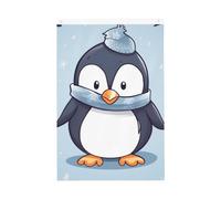 Drapeau vertical double face avec œillets - Ne se décolore pas - Motif pingouin mignon - Pour décoration intérieure et extérieure