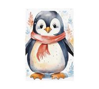 Drapeau vertical double face avec œillets - Ne se décolore pas - Motif pingouin mignon - Pour décoration intérieure et extérieure