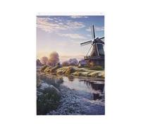 Drapeau vertical double face de 5,1 x 7,6 cm avec œillets - Ne se décolore pas - Drapeau de jardin avec un moulin à vent traditionnel - Toile de fond photo pour décoration intérieure et extérieure