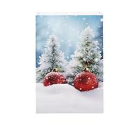 Drapeau vertical double face de 5,1 x 7,6 cm avec œillets - Ne se décolore pas - Drapeau de jardin - Boules d'arbre de Noël - Drapeau de cour enneigée - Toile de fond photo pour décoration intérieure