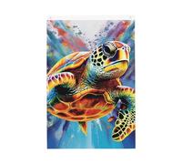 Drapeau vertical double face de 5,1 x 7,6 cm avec œillets - Ne se décolore pas - Drapeau de jardin coloré - Tortue de mer - Toile de fond photo pour décoration intérieure et extérieure