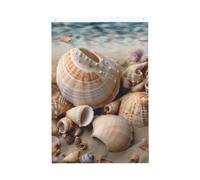 Drapeau vertical double face de 5,1 x 7,6 cm avec œillets - Ne se décolore pas - Drapeau de jardin - Coquillages au bord de la mer - Toile de fond pour photo pour décoration intérieure et extérieure