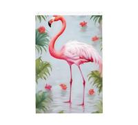Drapeau vertical double face de 5,1 x 7,6 cm avec œillets - Ne se décolore pas - Drapeau de jardin - Flamant rose blanc - Toile de fond pour photo pour décoration intérieure et extérieure