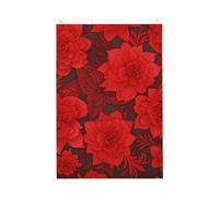 Drapeau vertical double face de 5,1 x 7,6 cm avec œillets - Ne se décolore pas - Drapeau de jardin - Fleurs rouges - Toile de fond pour photo - Pour décoration intérieure et extérieure