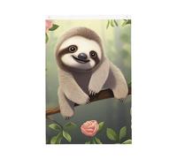 Drapeau vertical double face de 5,1 x 7,6 cm avec œillets - Ne se décolore pas - Drapeau de jardin mignon bébé paresseux - Pour décoration intérieure et extérieure