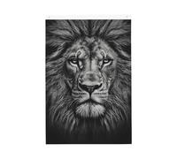Drapeau vertical double face de 5,1 x 7,6 cm avec œillets - Ne se décolore pas - Drapeau de jardin noir et blanc - Motif tête de lion - Toile de fond pour photo - Décoration intérieure et extérieure