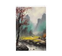 Drapeau vertical double face de 5,1 x 7,6 cm avec œillets - Ne se décolore pas - Drapeau de jardin - Peinture de paysage - Toile de fond pour photo pour intérieur et extérieur