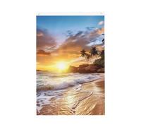 Drapeau vertical double face de 5,1 x 7,6 cm avec œillets - Ne se décolore pas - Drapeau de jardin, plage, coucher de soleil - Paysage de cour - Toile de fond pour photo pour décoration intérieure et