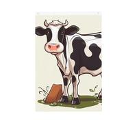 Drapeau vertical double face de 5,1 x 7,6 cm avec œillets - Ne se décolore pas - Drapeau de jardin - Vache laitière - Toile de fond pour photo - Décoration intérieure et extérieure