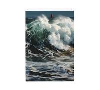 Drapeau vertical double face de 5,1 x 7,6 cm avec œillets - Ne se décolore pas - Drapeau de jardin - Vagues de la mer - Toile de fond pour photo - Décoration intérieure et extérieure