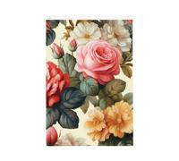 Drapeau vertical double face de 5,1 x 7,6 cm avec œillets - Ne se décolore pas - Drapeau de jardin vintage floral - Toile de fond pour photo pour décoration intérieure et extérieure