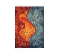 Drapeau vertical double face de 5,1 x 7,6 cm avec œillets - Ne se décolore pas - Motif eau et feu - Pour décoration intérieure et extérieure