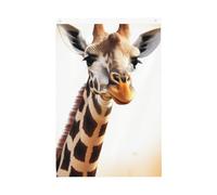 Drapeau vertical double face de 5,1 x 7,6 cm avec œillets - Ne se décolore pas - Motif girafe mignonne - Pour décoration intérieure et extérieure