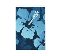 Drapeau vertical double face de 5,1 x 7,6 cm avec œillets qui ne se décolore pas, drapeau de jardin, hibiscus bleu, toile de fond pour photo pour décoration intérieure et extérieure
