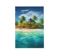 Drapeau vertical double face de 5,1 x 7,6 cm avec œillets qui ne se décolore pas, drapeau de jardin, île tropicale, toile de fond pour photo pour décoration intérieure et extérieure