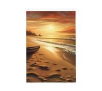 Drapeau vertical double face de 5,1 x 7,6 cm avec œillets qui ne se décolore pas, drapeau de jardin, plage au coucher du soleil, drapeau de cour, toile de fond pour photo pour décoration intérieure et