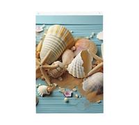 Drapeau vertical double face de 5,1 x 7,6 cm avec œillets qui ne se décolore pas, drapeau de jardin, plage, coquillages, cour, toile de fond pour décoration intérieure et extérieure