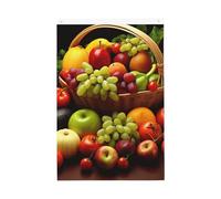 Drapeau vertical double face de 5,1 x 7,6 cm avec œillets qui ne se décolore pas, drapeau de jardin, variété de légumes frais, fruits, cour, toile de fond pour photo pour décoration intérieure et
