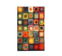 Drapeau vertical double face de 7,6 x 12,7 cm avec œillets - Ne se décolore pas - Drapeau de jardin abstrait - Carrés - Toile de fond pour photo - Pour décoration intérieure et extérieure