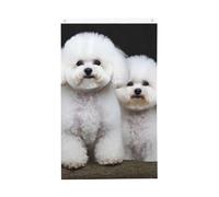 Drapeau vertical double face de 7,6 x 12,7 cm avec œillets - Ne se décolore pas - Drapeau de jardin bichon frisé - Toile de fond photo pour décoration intérieure et extérieure