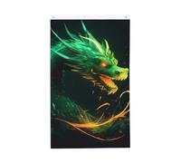 Drapeau vertical double face de 7,6 x 12,7 cm avec œillets - Ne se décolore pas - Drapeau de jardin chinois dragon - Toile de fond pour photo - Décoration intérieure et extérieure
