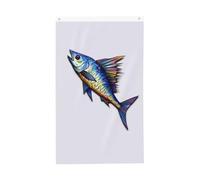 Drapeau vertical double face de 7,6 x 12,7 cm avec œillets - Ne se décolore pas - Drapeau de jardin en forme de poisson - Toile de fond pour photo - Décoration intérieure et extérieure