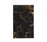 Drapeau vertical double face de 7,6 x 12,7 cm avec œillets - Ne se décolore pas - Drapeau de jardin en marbre doré et noir - Toile de fond pour photo pour décoration intérieure et extérieure
