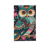 Drapeau vertical double face de 7,6 x 12,7 cm avec œillets - Ne se décolore pas - Drapeau de jardin - Motif hibou - Toile de fond pour photo - Pour décoration intérieure et extérieure
